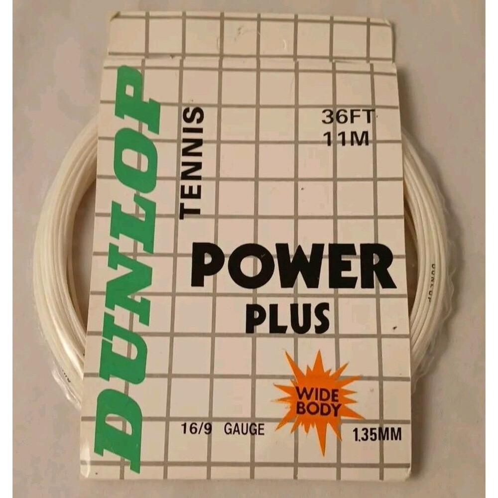 Dunlop Power Plus Wide Body Tennis String-36ft/11m-16/9 Gauge-1.35mm-NEW!